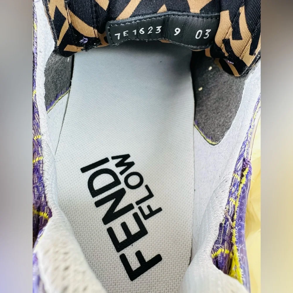 FENDI Flow FF Nylon Transparent Mix Media Logo Sneakers  UK 9 - US 10 - EU 43